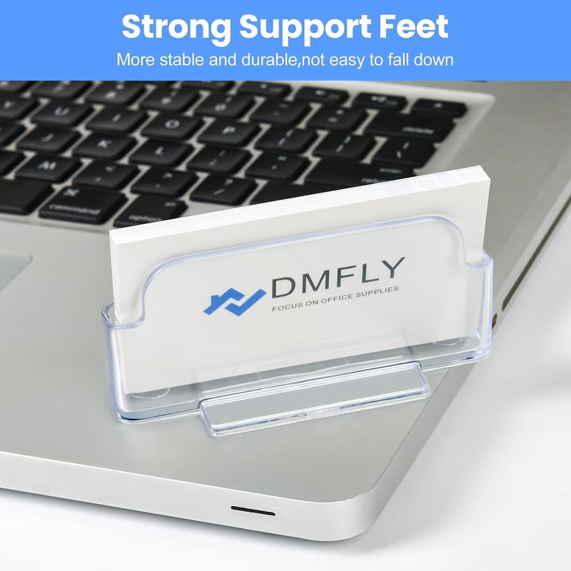 DMFLY 4 Pack Clear Business Card Holder for Desk, Plastic Business Card Display Desktop Acrylic Business Card Stand for Office, Exhibition Booth - Image 5